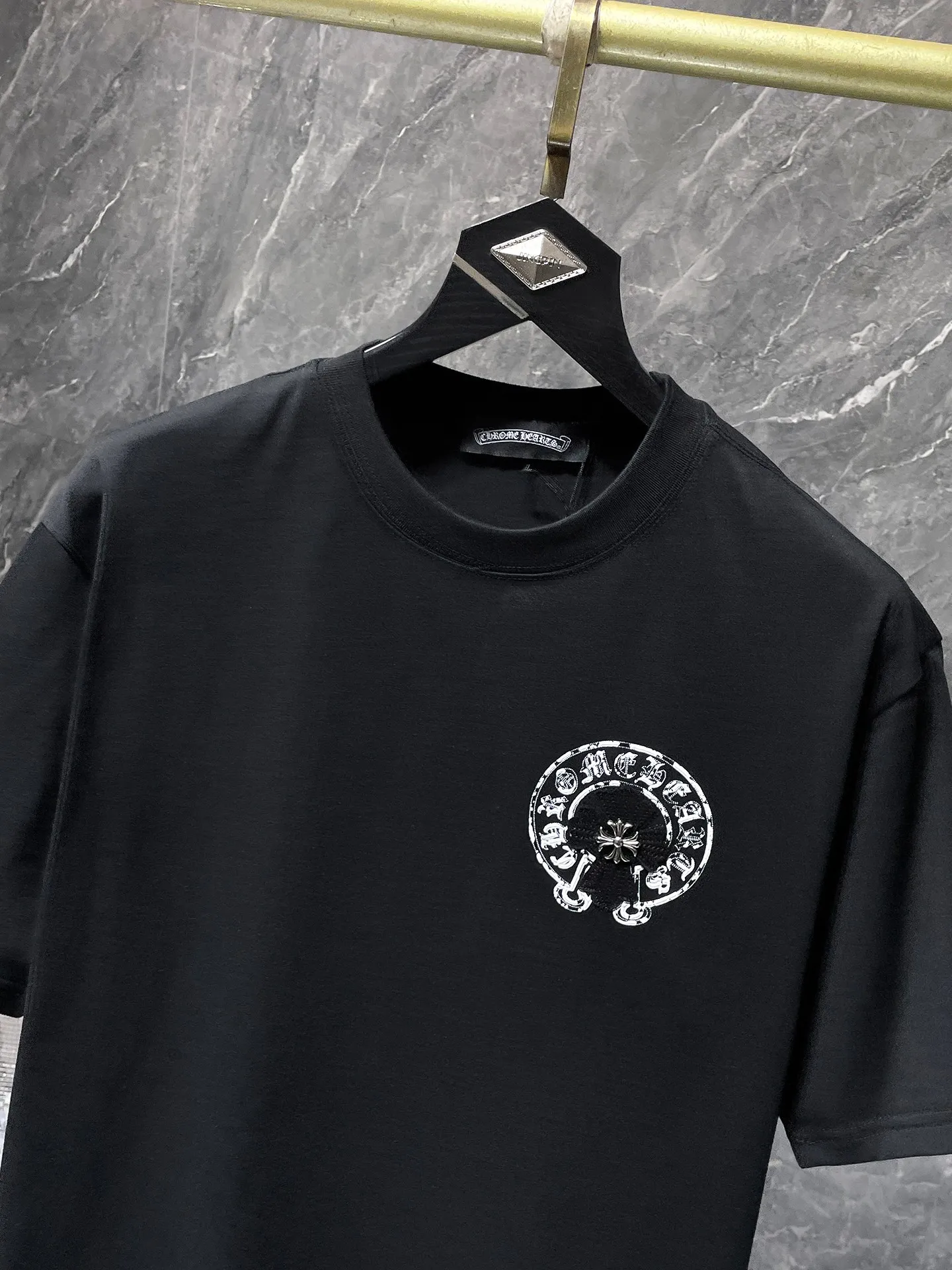 P170 New Chrome Hearts 25ss willow inkjet high version for summer! High weight, environmentally friendly and high-quality top-quality fabric 280g Crow cross patch embroidery spray-painted foam short sleeves. Counter synchronization. 1:1 replica version. Recommended colors: white, black
